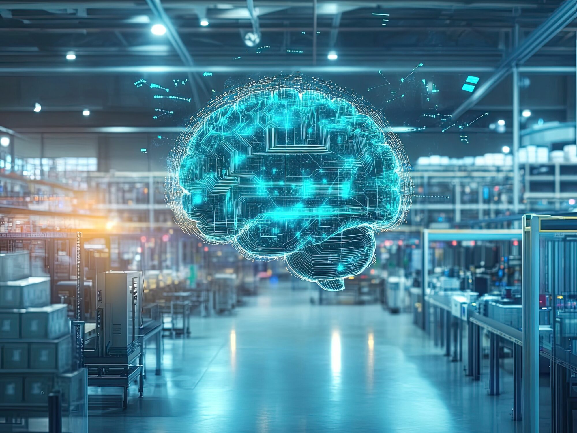 Digital brain hovers over warehouse - intelligent order release
